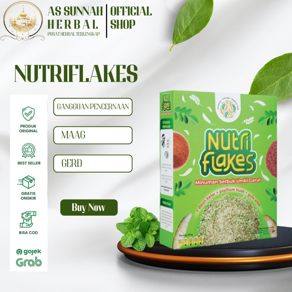 

Nutriflakes 280 gr Sereal Umbi Garut Solusi Asam lambung Original 1 Box