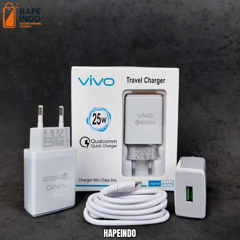 Travel Charger VIVO AK - 933 25W Fast Charging Cable Data Micro USB Pengisian Cepat Efisien B391