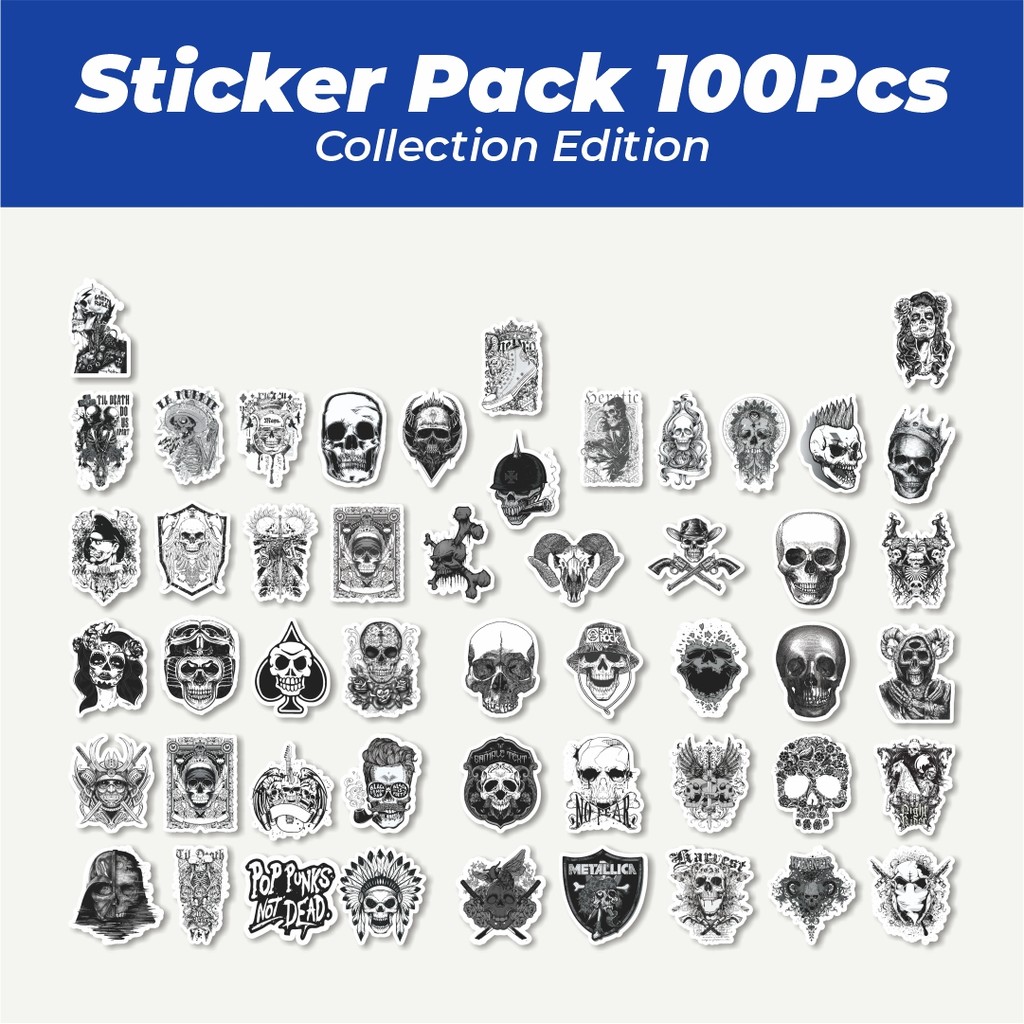 

Hot Stiker Punk Gothic Art Classical Black & White Lucu Anti Air Stikers Berperekat Waterproof Sticker Decal Buat Motor Helm Buku Journal Koper Casing HP Laptop Botol Minum