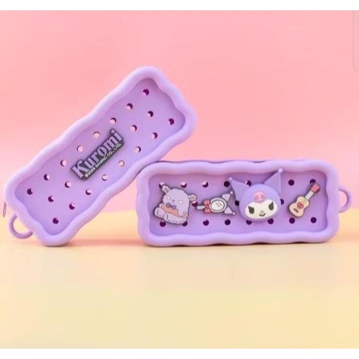 

Terlaris~[Best Seller] Kotak Pensil Kuromi Melody Silikon Lucu / Tempat Pensil Sanrio Silikon - Kuromi