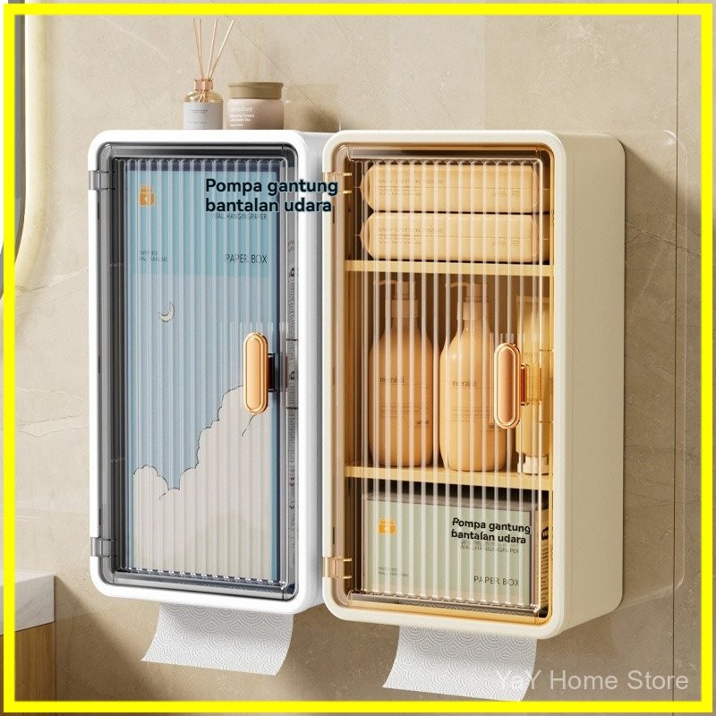 Lemari Kamar Mandi/Lemari Plastik Kamar Mandi Dinding Aesthetic Kabinet Kamar Mandi Tertutup Kotak R