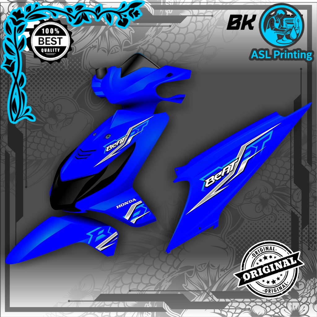 Stiker motor matic Striping Variasi Thailand Beat Karbu