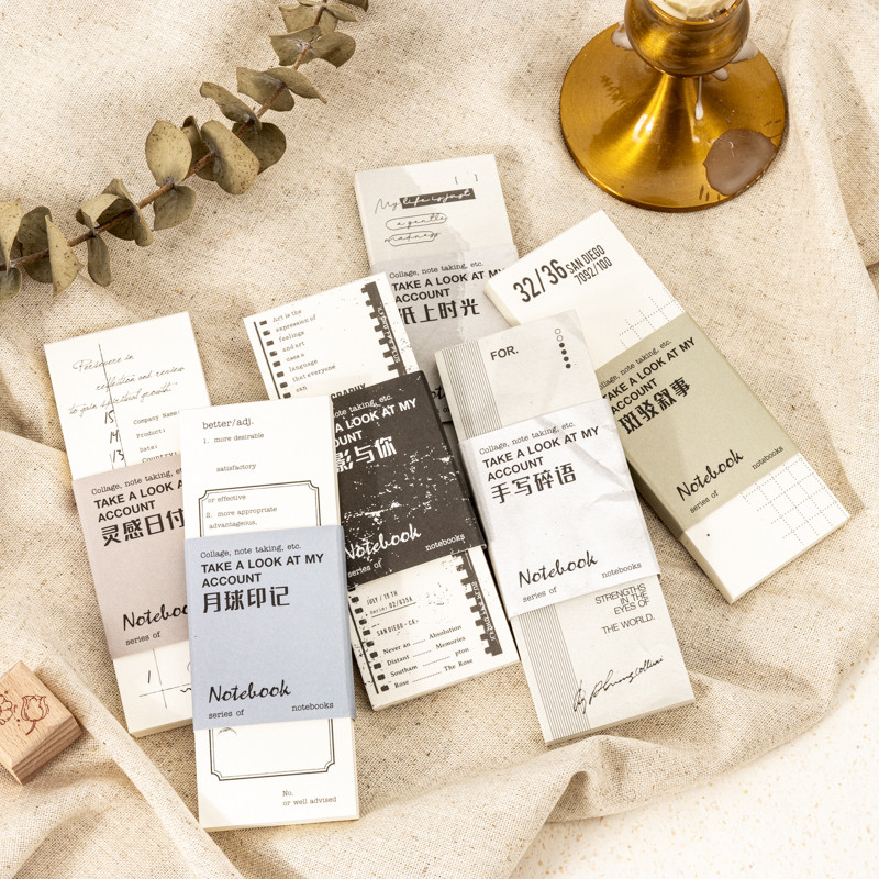 

Yoofun 30pcs/lot Vintage Tearable Material Collage Memo Pad Creative DIY Junk Journal Scrapbooking Material Paper message Notes