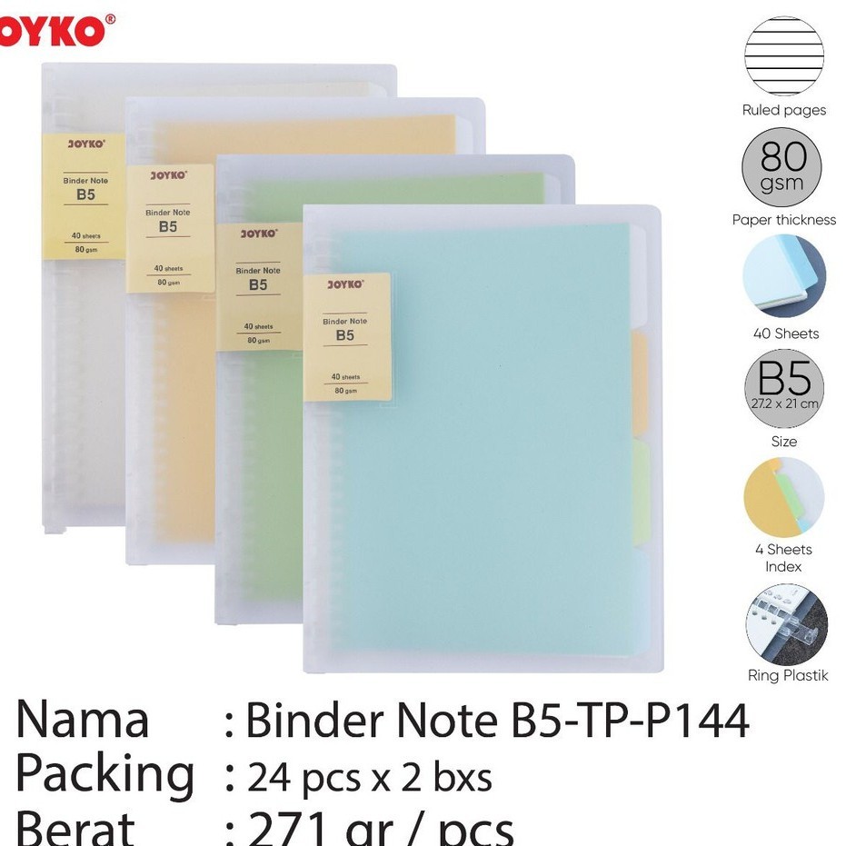 

joyko binder note transparant / tempat file aesthetic B5-TP-P144