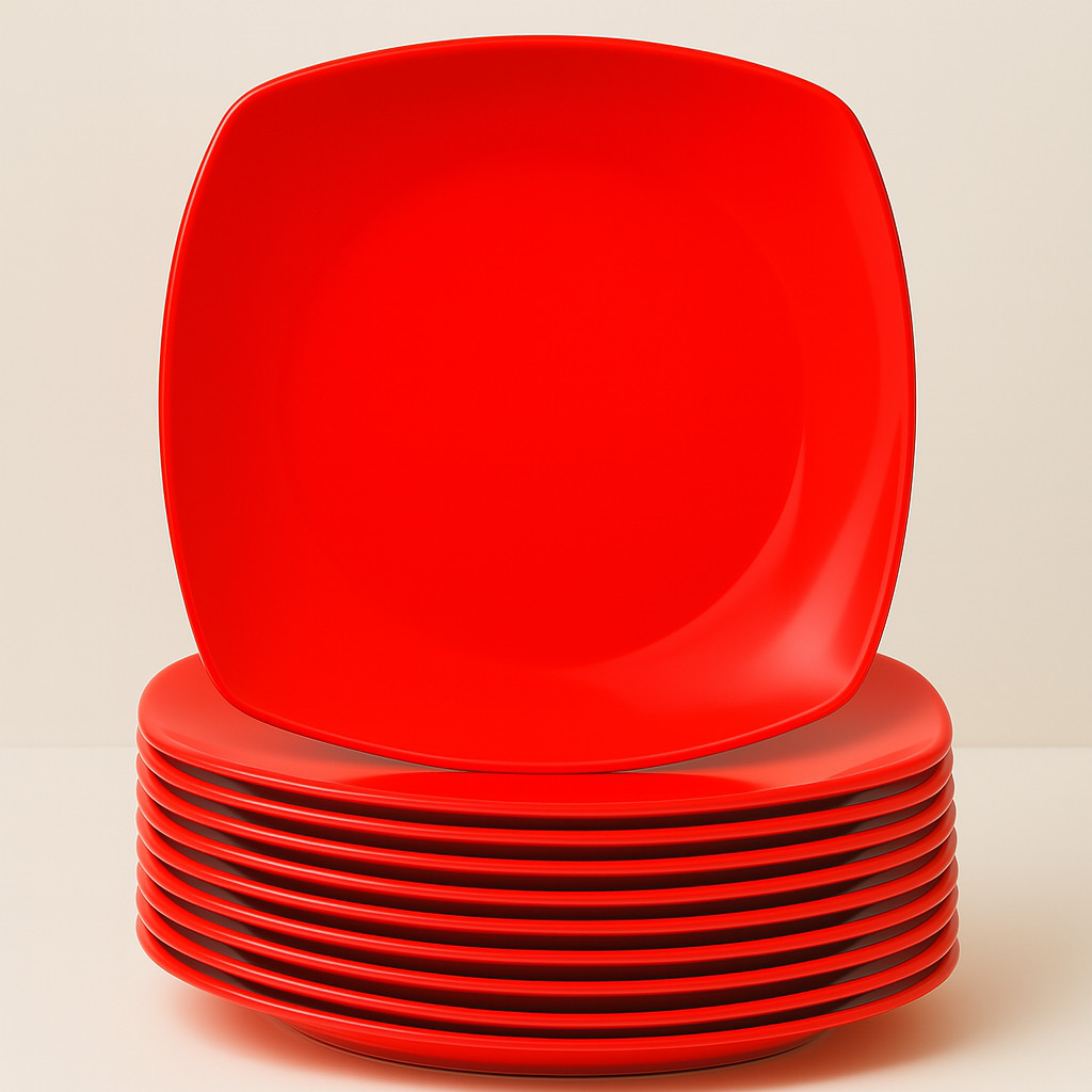 [12 PCS] PIRING KECIL MELAMIN CEPER SEGI PUTIH 6 INCH KUE TATAKAN GELAS  CEPER SAJI