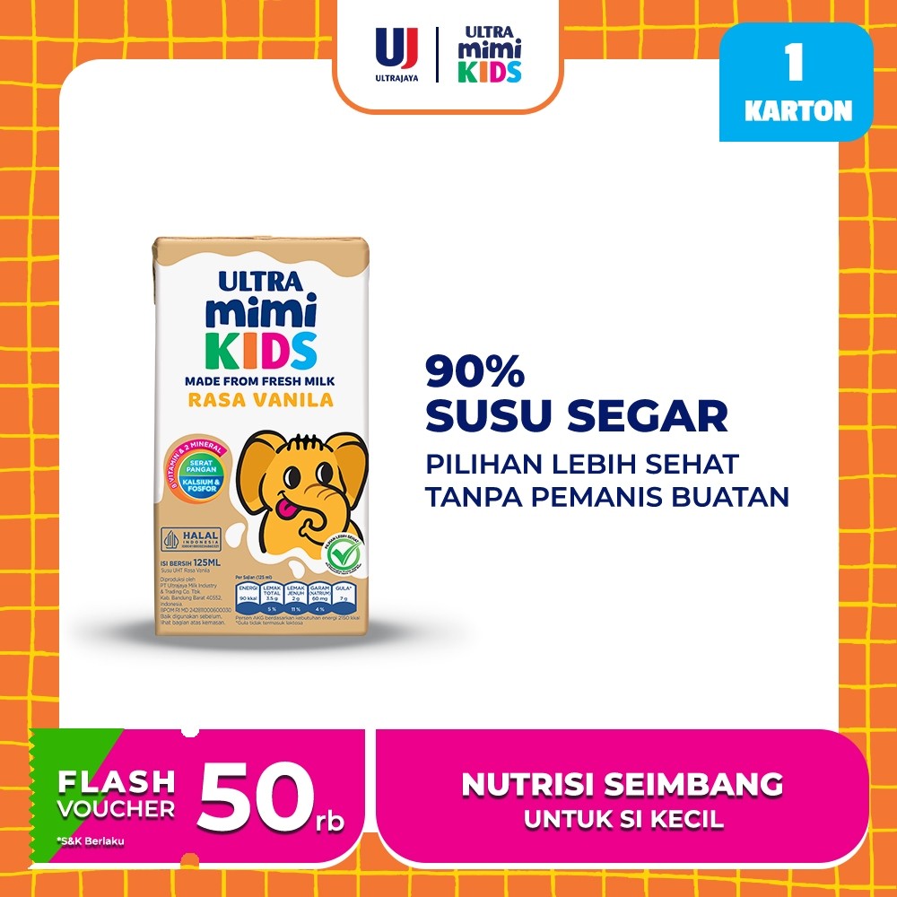 

Ultra Mimi Vanilla 125 Ml Susu Uht Keluarga