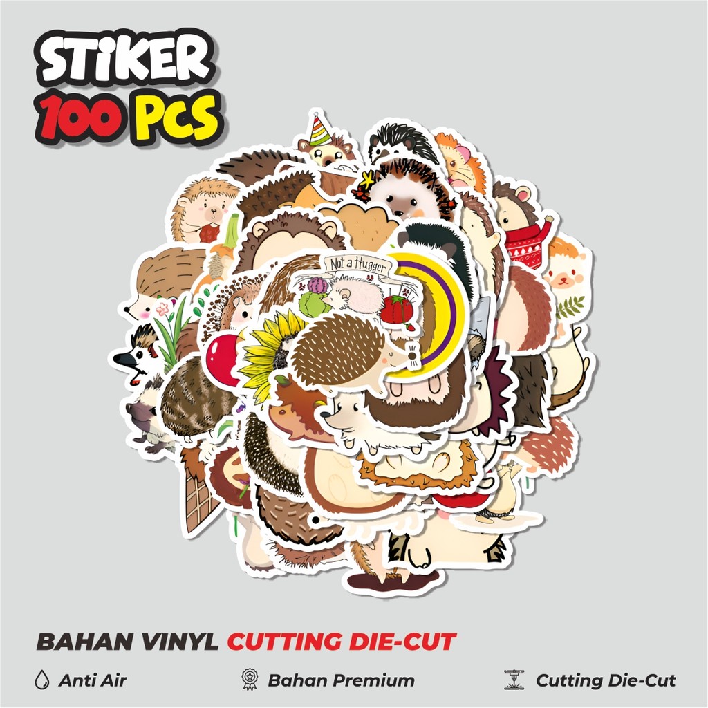

Terbaru! 50 pcs Stiker Hedgehog [Hewan Landak] Dekorasi Lucu Kreatif untuk Notebook, Skateboard, HP