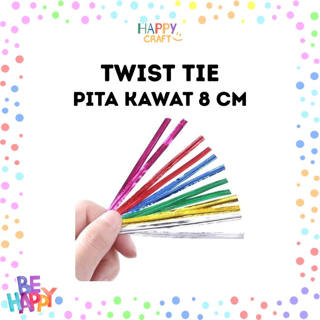 

Pita Kawat potong mas ikat twist tie snack Souvenir 8 cm