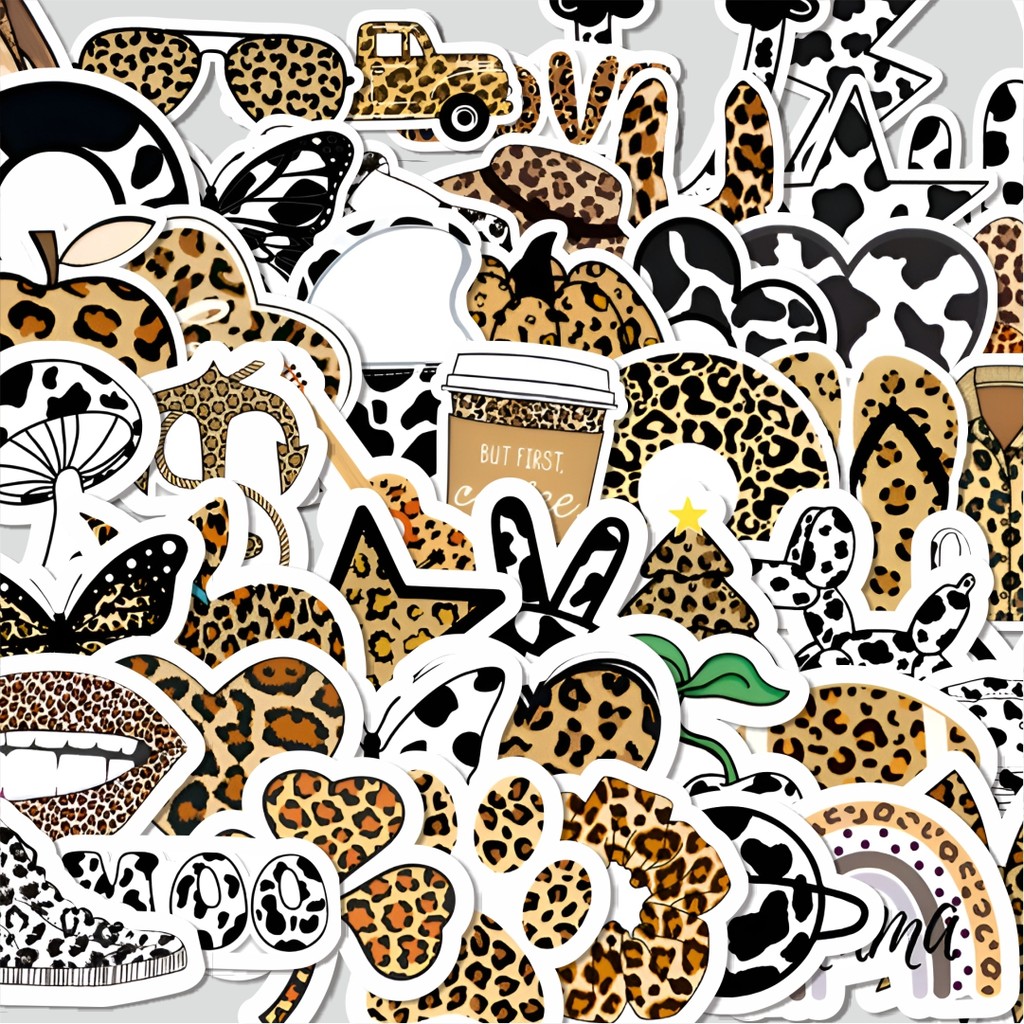 

Stiker Cutting Pack Stiker Leopard Motif Isi 100Pcs Series Aesthetic Lucu Keren Untuk Koper Bahan Vynil