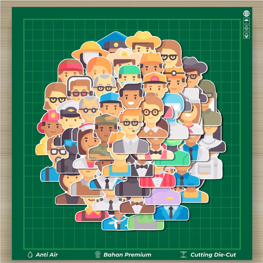 

HOT 50 PCS STIKER Stiker Job and Professions Avatar Stiker Fashion Cars Decal Dingin Kartu Album Custom Vinyl Anti Air- Sticker Aesthetic Buku Journal Koper Casing HP Tablet Laptop Helm Motor Botol Minum