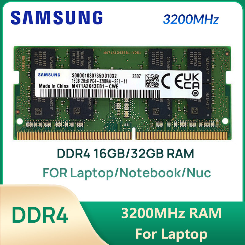 SAMSUNG DDR4 Laptop RAM 3200MHz 16GB 32GB CL22 260pin 1.2V SO-DIMM Memory Stick Module for LEGION La
