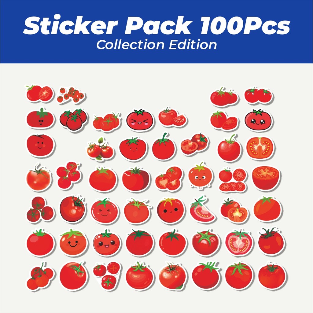 

Hot Stiker Tomato Series [Seri Tomat] Lucu Anti Air Stikers Berperekat Waterproof Sticker Decal Buat Motor Helm Buku Journal Koper Casing HP Laptop Botol Minum
