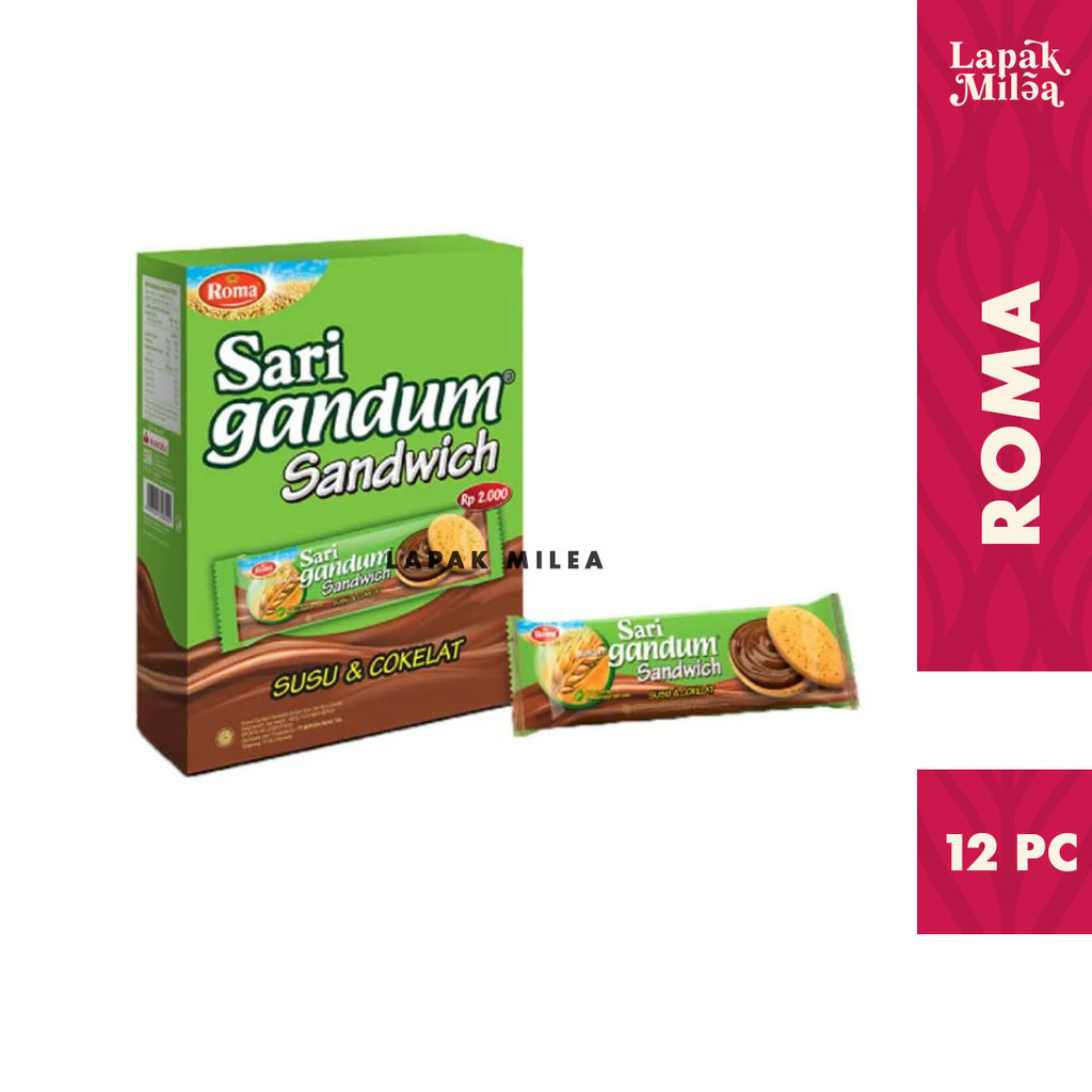 

Roma Sari Gandum Susu Coklat 1 Box isi 12 pc