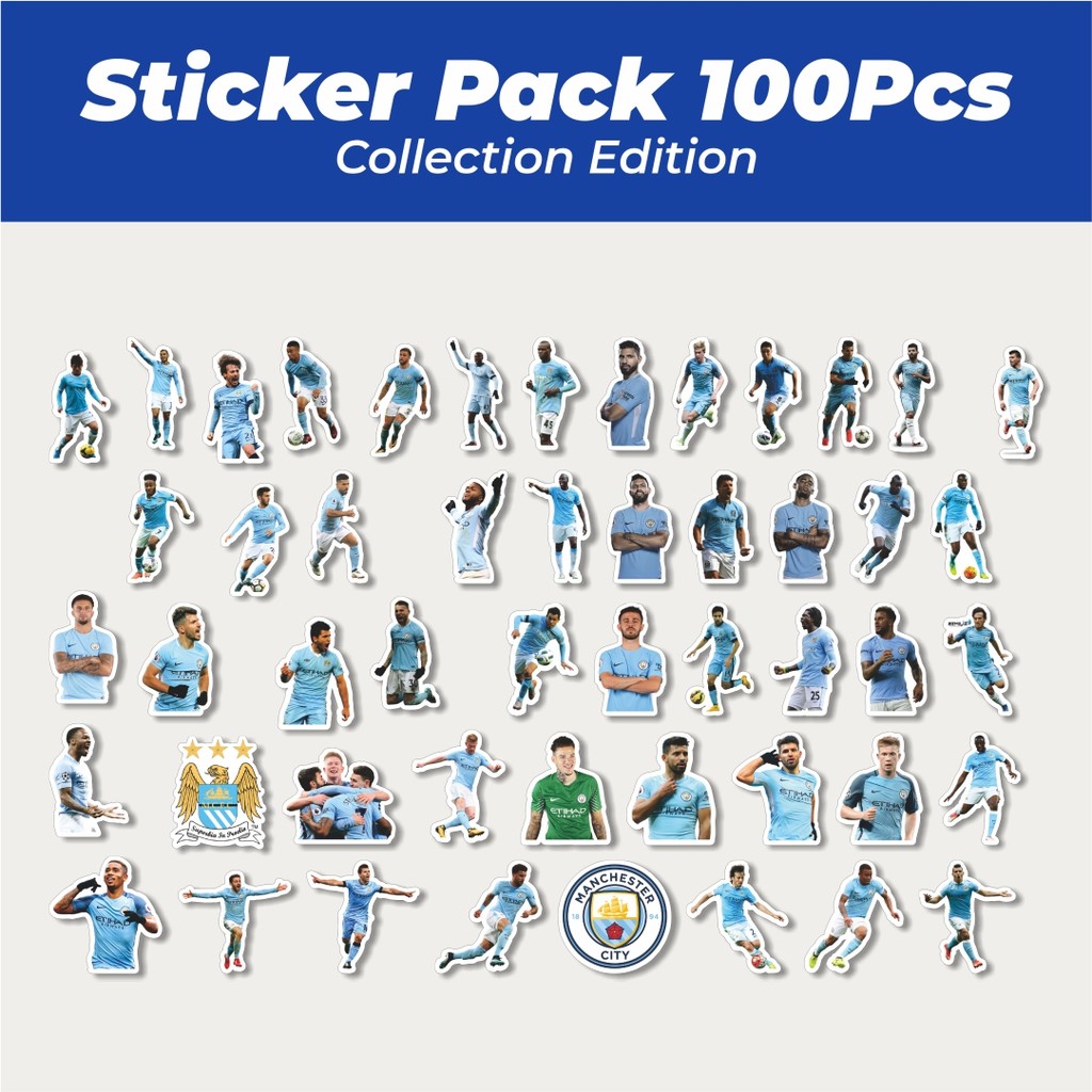 

Hot Stiker Football Series Manchester City Lucu Anti Air Stikers Berperekat Waterproof Sticker Decal Buat Motor Helm Buku Journal Koper Casing HP Laptop Botol Minum