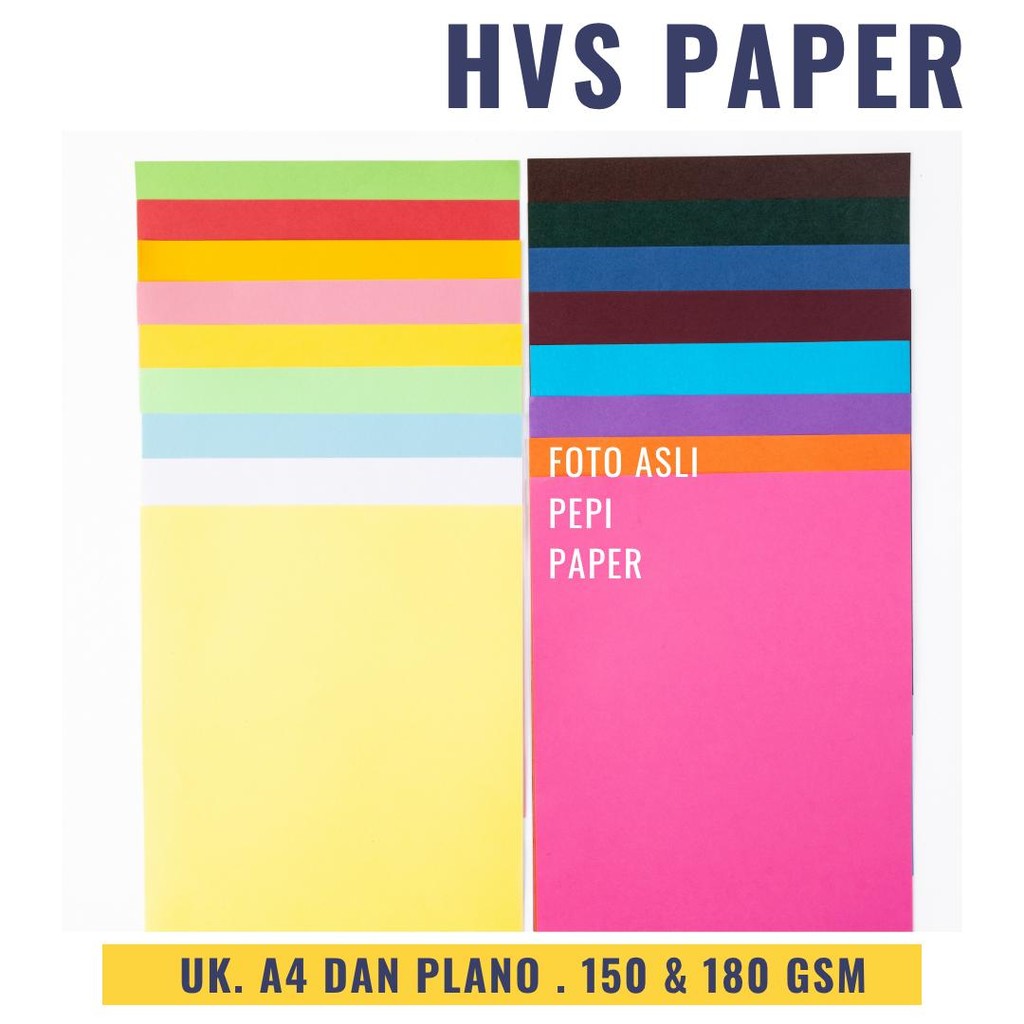 

[1 dan 5 Lembar] Colorful Paper HVS 180 GSM UK A4 dan 180 GSM PLANO