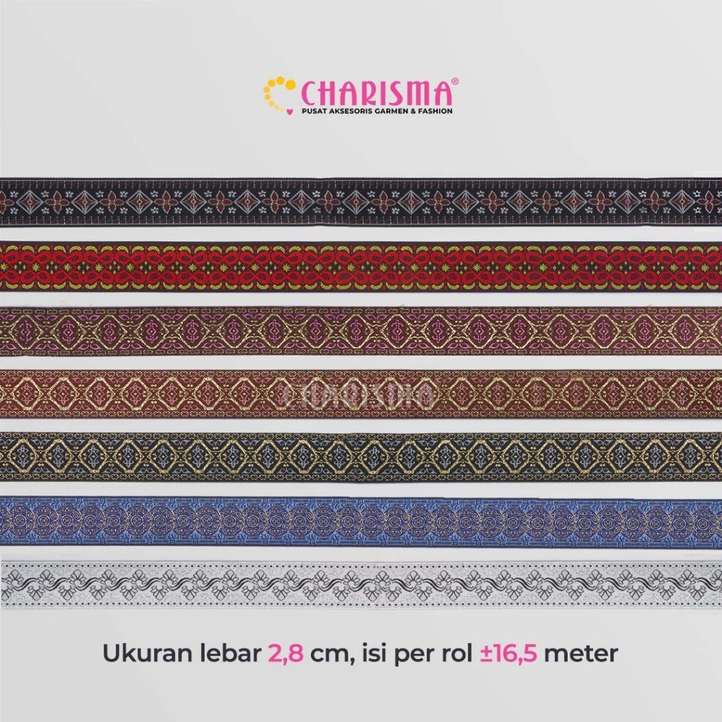 

Charisma Pita Gamis 5 / Pita Gamis lebar 2,8cm / Harga Per 1 Meter