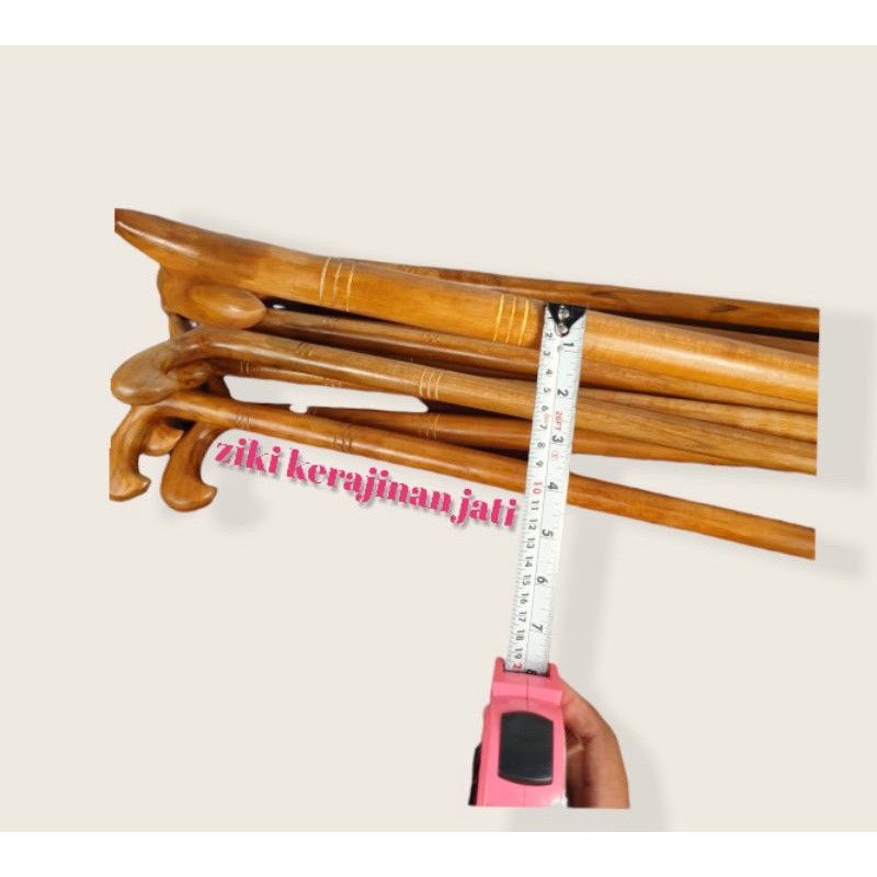 Tongkat / Teken Kayu Jati Warna Natural Kayu Jati Plituran