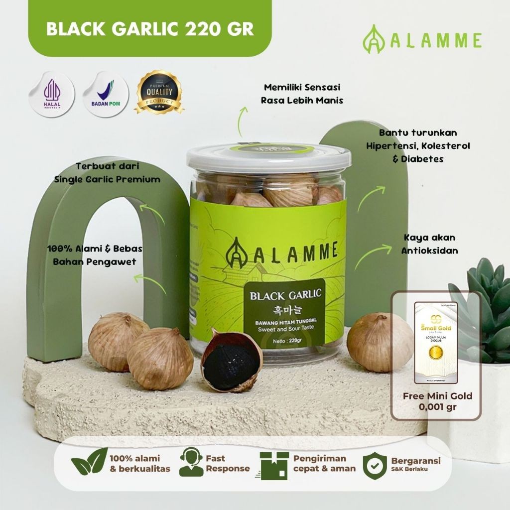

Alamme Black Garlic Bawang Hitam Tunggal Premium Alamme 220 Gram