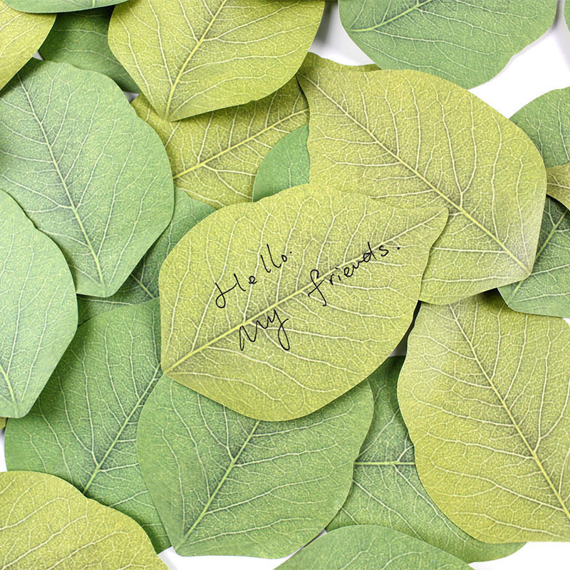 

50 Sheets Leaf shape Sticky Note Pads cute Self-Adhesive Memo Notepad kawaii School Office Supplies Stationery
