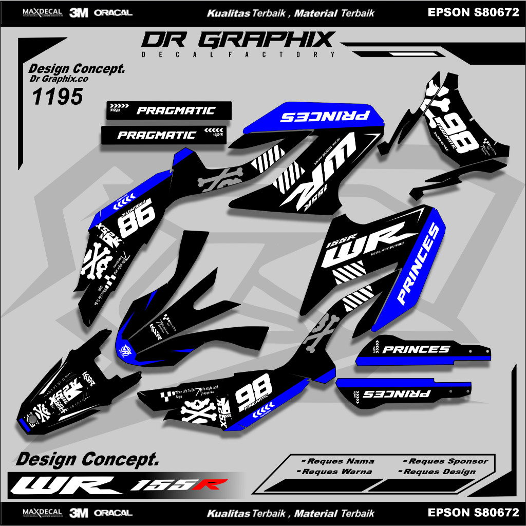 Decal Full Body Yamaha WR 155R Supermoto - wr 155 aksesoris supermoto Custom