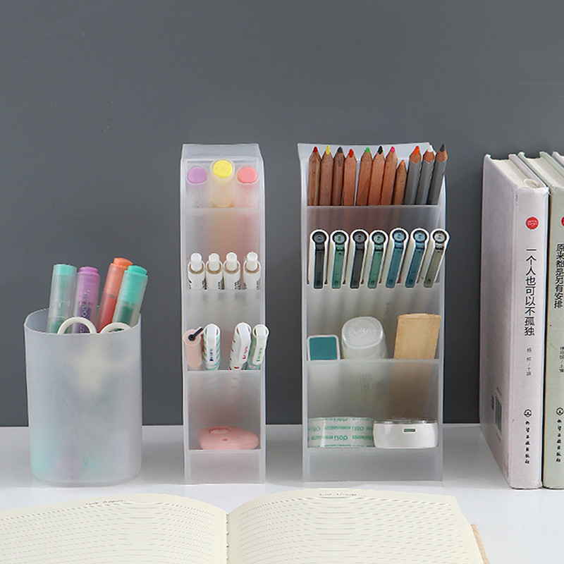 

Kawaii Large Capacity Desk Pen Holder Pencil Makeup Storage Box Desktop Organizer Stand Box School Office Stationery