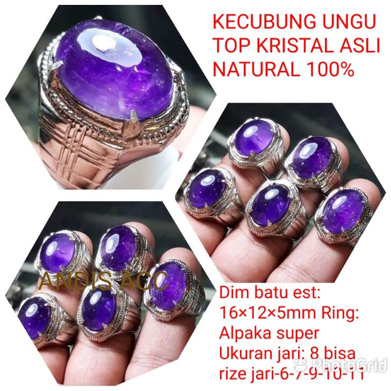 CINCIN BATU KECUBUNG UNGU ASLI NATURAL 100%