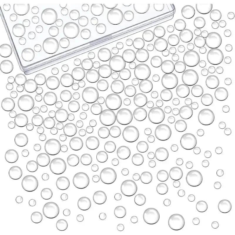 

350pcs Clear Water Droplets Simulation Dew Drop Beads Half Round Beads Scrapbooking Resin Beads for DIY Crafts Card Making Decor