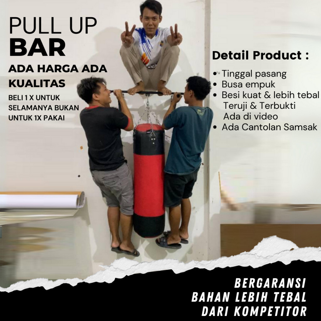 pull up bar 6 grip gantungan samsak boxing alat olahraga outdoor