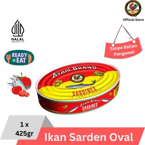 

[TERLARIS] Ayam Brand - Ikan Sarden Kaleng Saus Tomat Oval 425gr - 1 pcs[TERLARIS ]