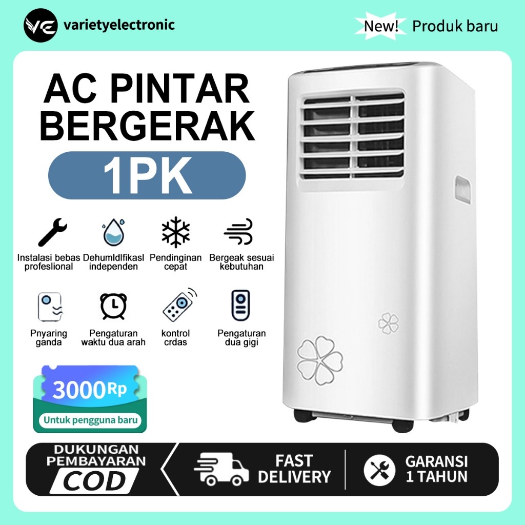Ready stockAC Portable 1/2 pk  AC 0,5 pk Pendingin Ruangan Kecepatan Angin Kuat
