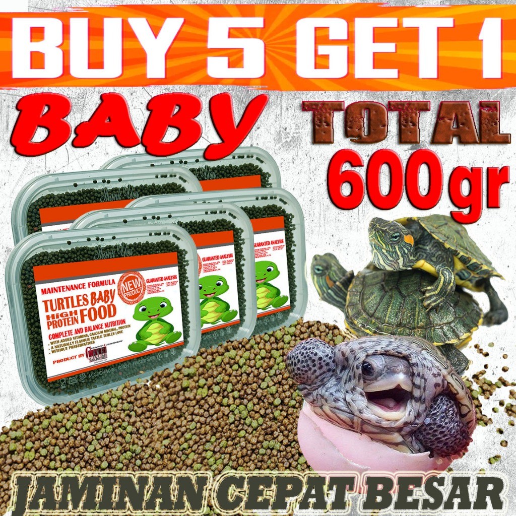 MAKANAN BABY ANAKAN KURA-KURA AIR HIJAU BRAZIL RES CST AST ALIGATOR PELET SMALL TURTLE FOOD PELLET P