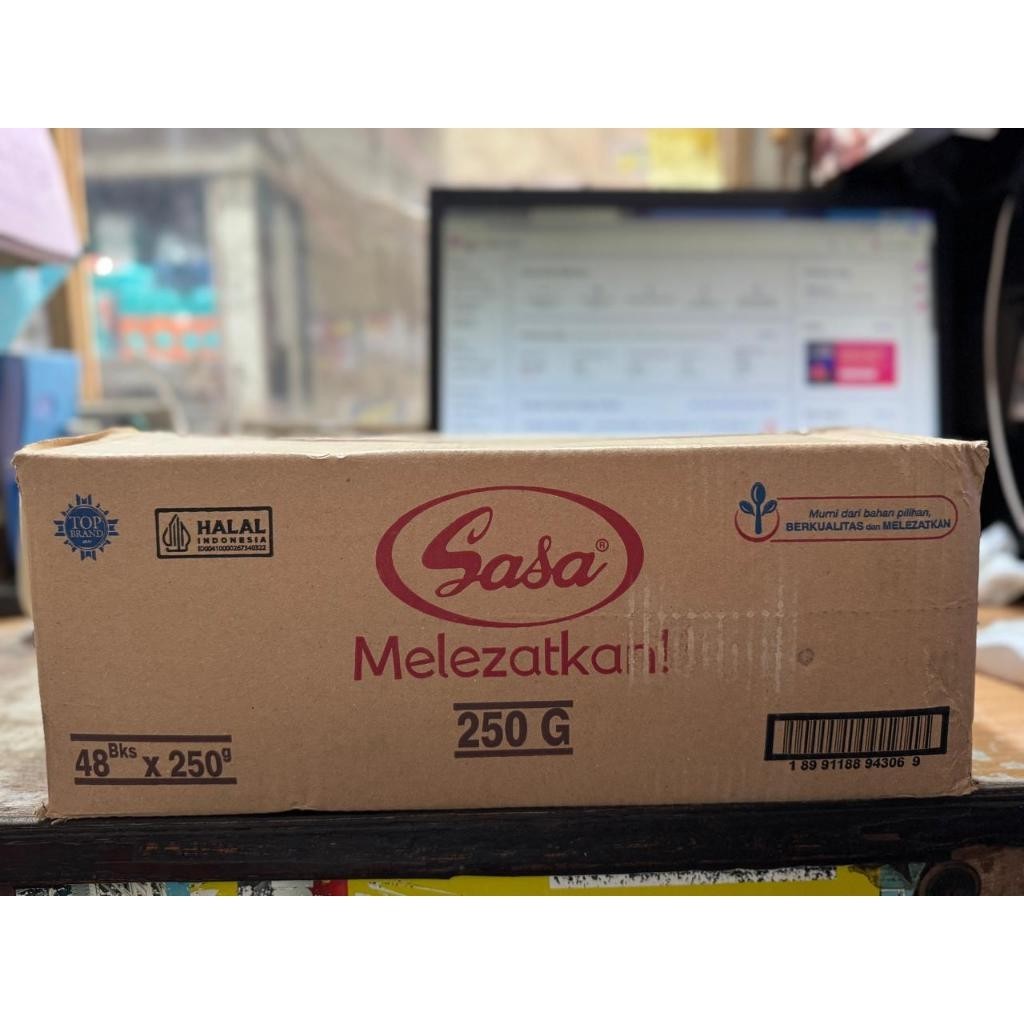 

Sasa 250 gram x 48 bungkus / 1 dus