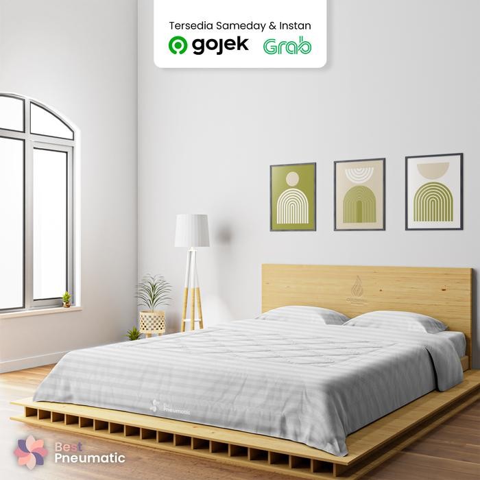 New Sprei Set No Bedcover 120x200 Katun Premium Jacquard Polos Embos-salur - 90x200x20