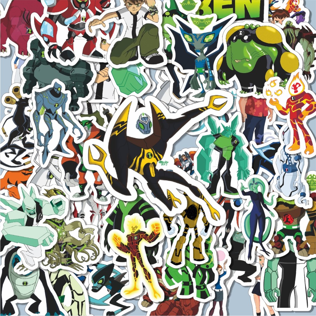 

100PCS Lucu Stiker Kartun Series Ben Ten Karakter Mix Stiker Aesthetic Stiker Anti Air Stikers Berperekat Waterproof sticker decal buat Motor Helm Buku Journal Koper Casing HP Laptop Botol Minum Hadiah anak