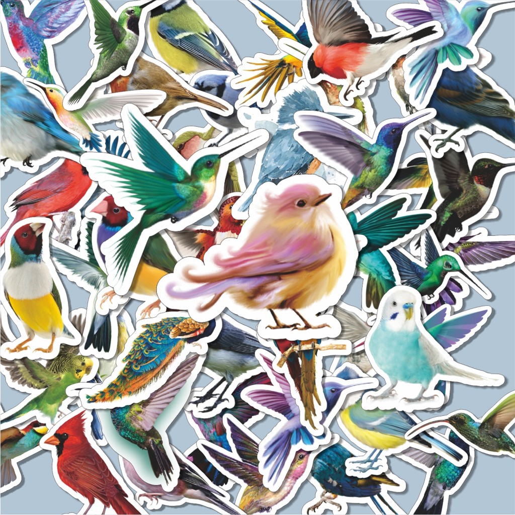 

100PCS Lucu Stiker Colorful Birds Series [Seri Burung Berwarna-warni] Stiker Aesthetic Stiker Anti Air Stikers Berperekat Waterproof sticker decal buat Motor Helm Buku Journal Koper Casing HP Laptop Botol Minum Hadiah anak