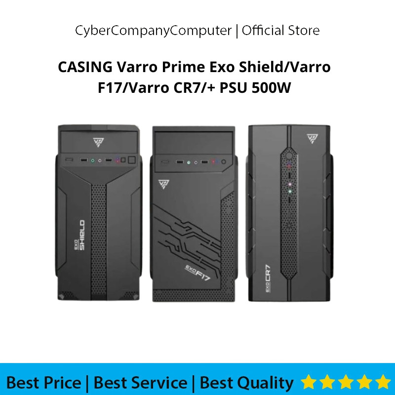 CASING Varro Prime Exo Shield/Varro F17/ Varro CR7 + PSU 500W - CASING KOMPUTER Varro Prime MicroATX