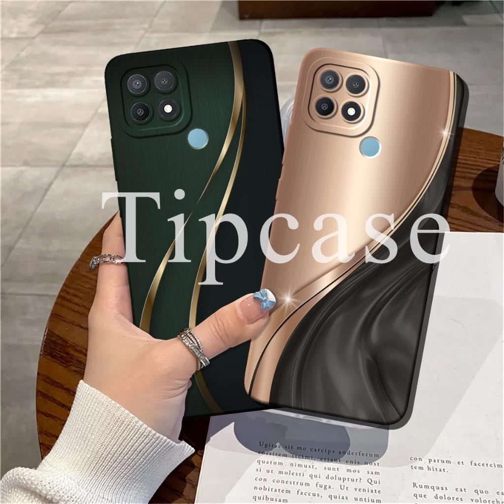 Softcase untuk Oppo A15/ A15S/ A16 / A35 2020 Case Procamera Casing Lentur Motif Gelombang casing  h