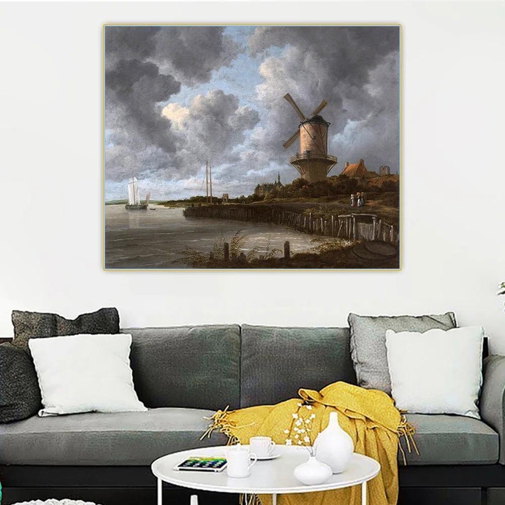 

Jacob van Ruisdael《The Windmill at Wijk bij Duurstede》Canvas Oil Painting Aesthetic Poster Picture Wall Decor Home Decoration