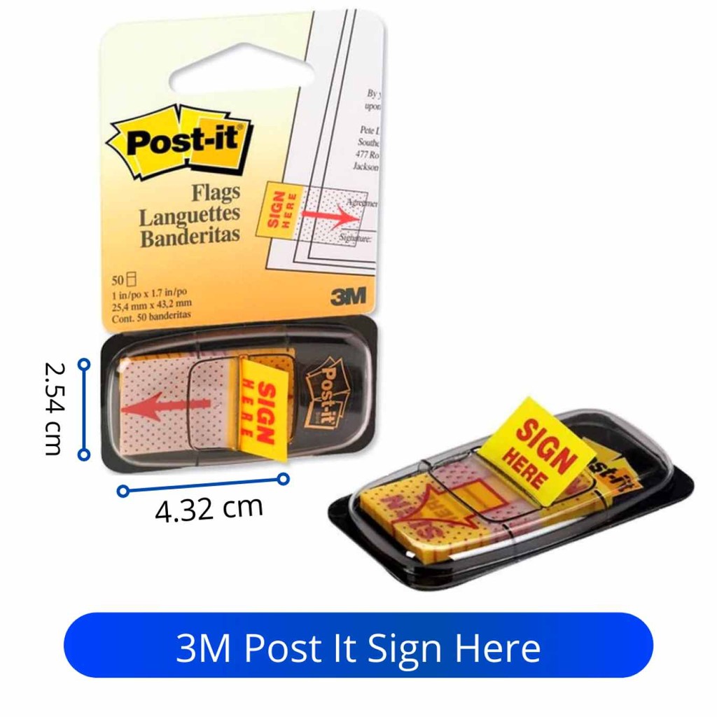 

Sign Here 3M Menempel kuat 1Pad 50 lembar