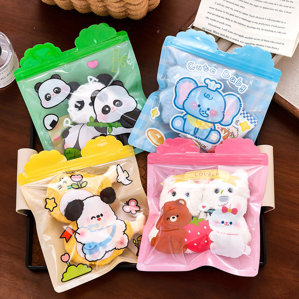 

Zipper Bag Kartun Transparan Plastik Candy Pouch Ziplock Goodie Bag Panda Bear Doggy S-PO028