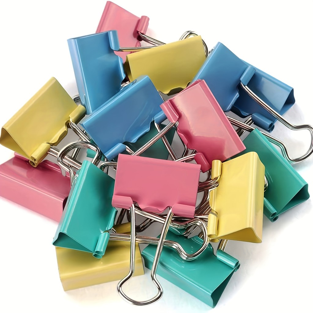 

School Office Storage Supplies Boxed Color 15-51mm Binder Test Papers Desks Storage Metal Paper Clips Binding Long Tail Clips