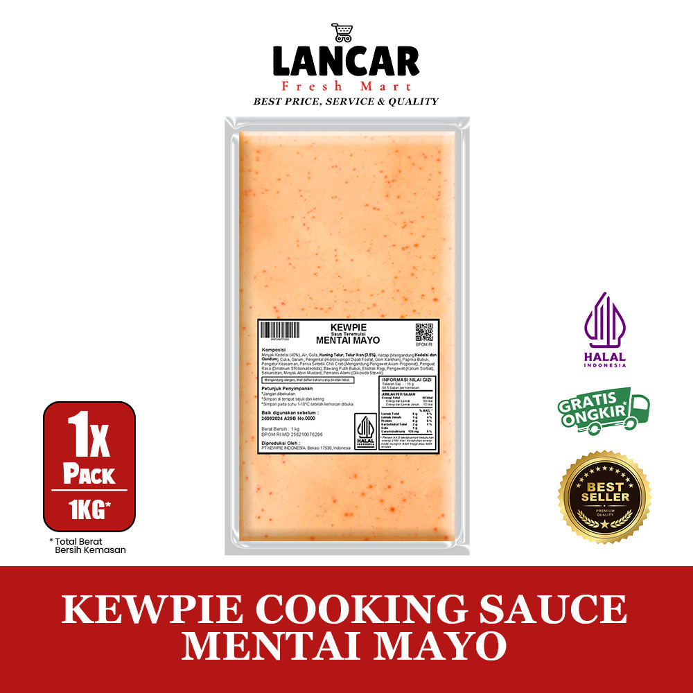 

KEWPIE COOKING SAUCE MENTAI MAYO 1KG/ KEWPIE SAUS MENTAI 1KG terlaris