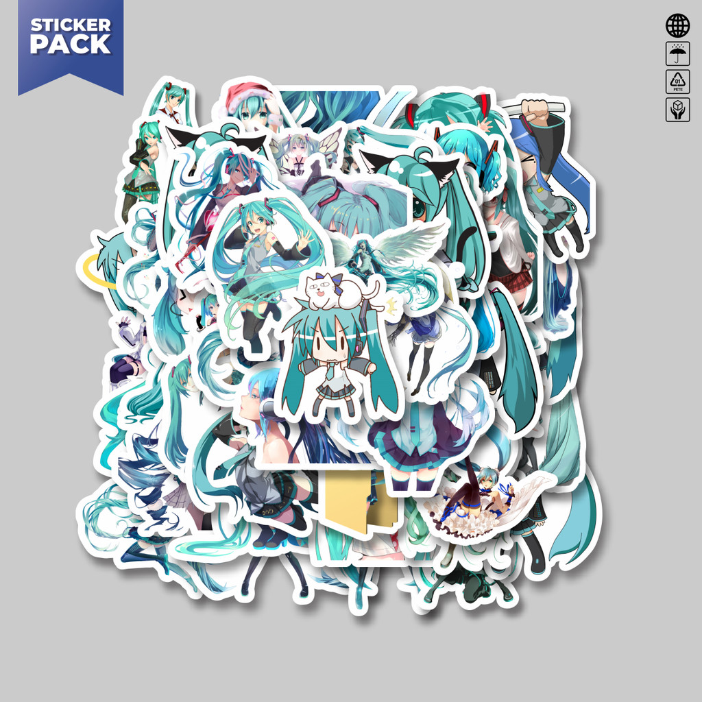 

[100PCS]Stiker Pack Stiker Music Series Hatsune Miku Mix 5 Aesthetic Vinyl Anti Air Dekorasi Sticker Laptop Buku Journal Koper Helm Casing HP Gitar Helm Skateboard