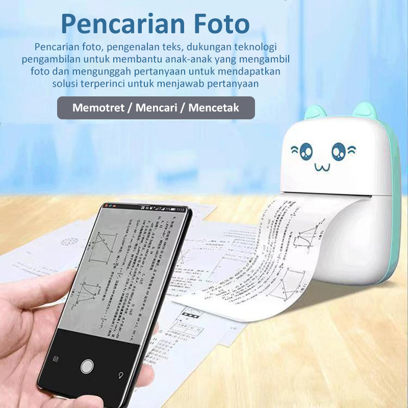 

Mini Thermal Printer Bluetooth Portable Cute Label Printer for Picture Foto, Receipt Barcode Memo Student Children's Gift​