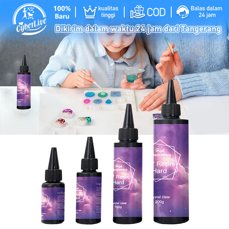 

50/100/200g Resin UV Benig / Resin UV Keras Clear DIY Ultraviolet Lentur Kental Nail Art Crystal