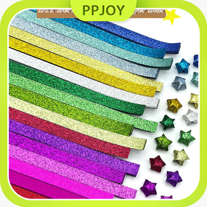 

Hadiah DIY / Origami Bintang / Pita Kertas Glitter Bintang Keberuntungan / Kertas Berwarna Pembuatan Kerajinan / Bahan Bintang Lima