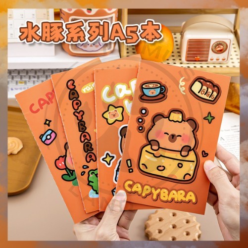 

MUMUSLAND A5 Notebook Buku Tulis Sekolah Isi 28 Lembar Kapibara Mini Catatan Kecil Notes S-NB028