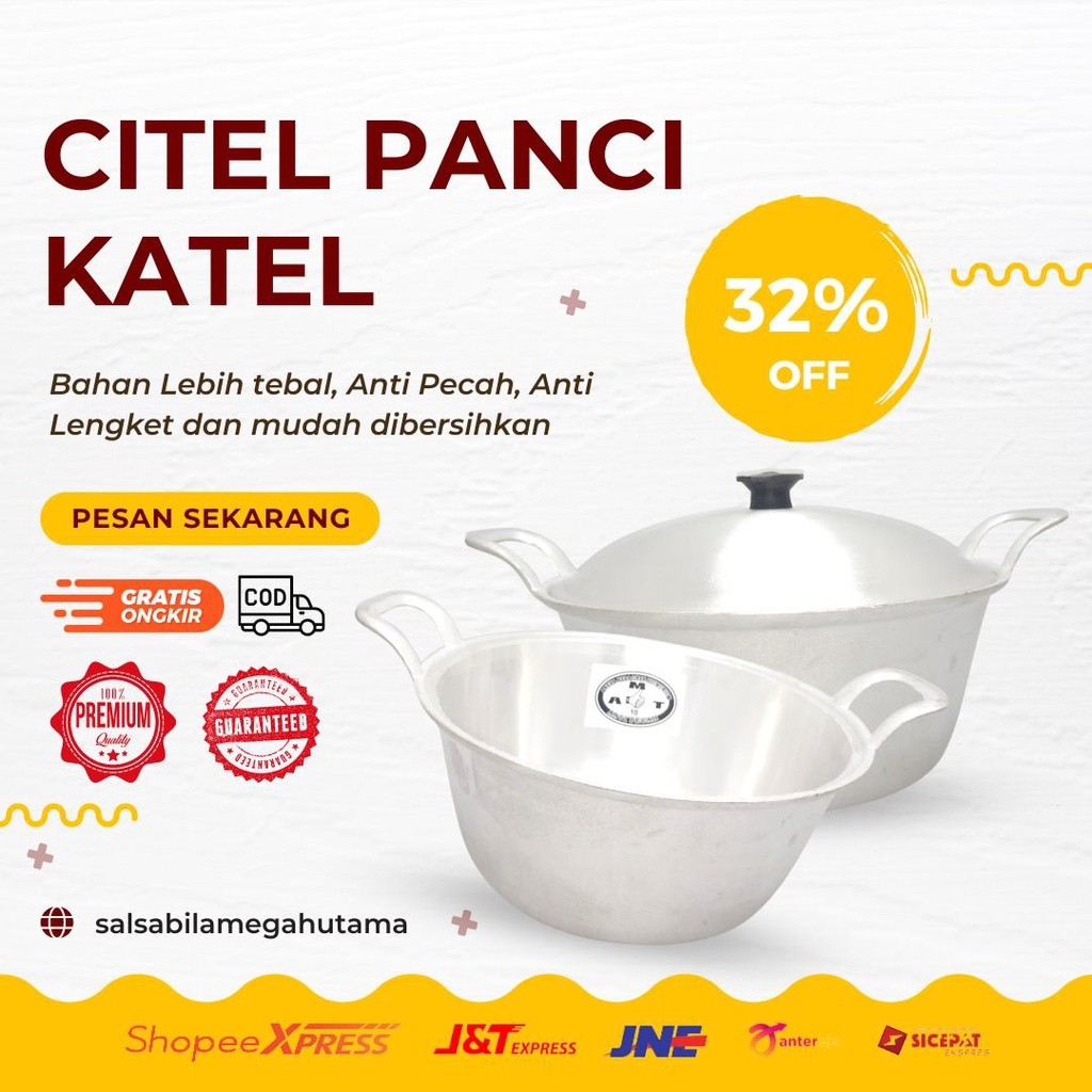 CTL42 - citel panci katel / citel wajan katel - Citel No 10 12 14 16 panci katel tradisional anti pe