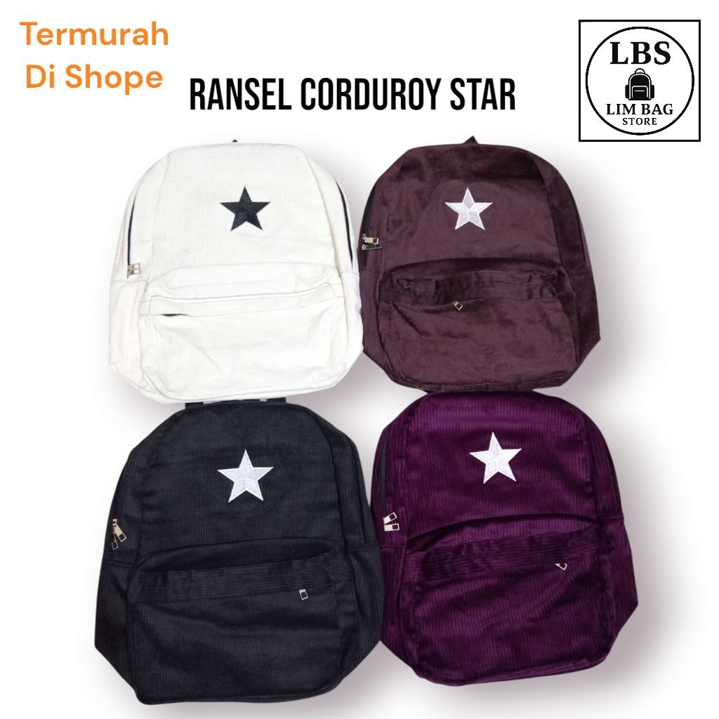 Tas Ransel Corduroy Star Pria Wanita - Tas corduroy bintang terbaru