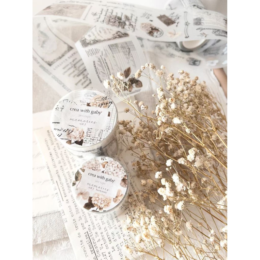 

Creawithgaby Studio Vintage Memories Vol.2 Floral Washi PET Tape Planner DIY Card Making Scrapbooking Plan Decorative Sticker